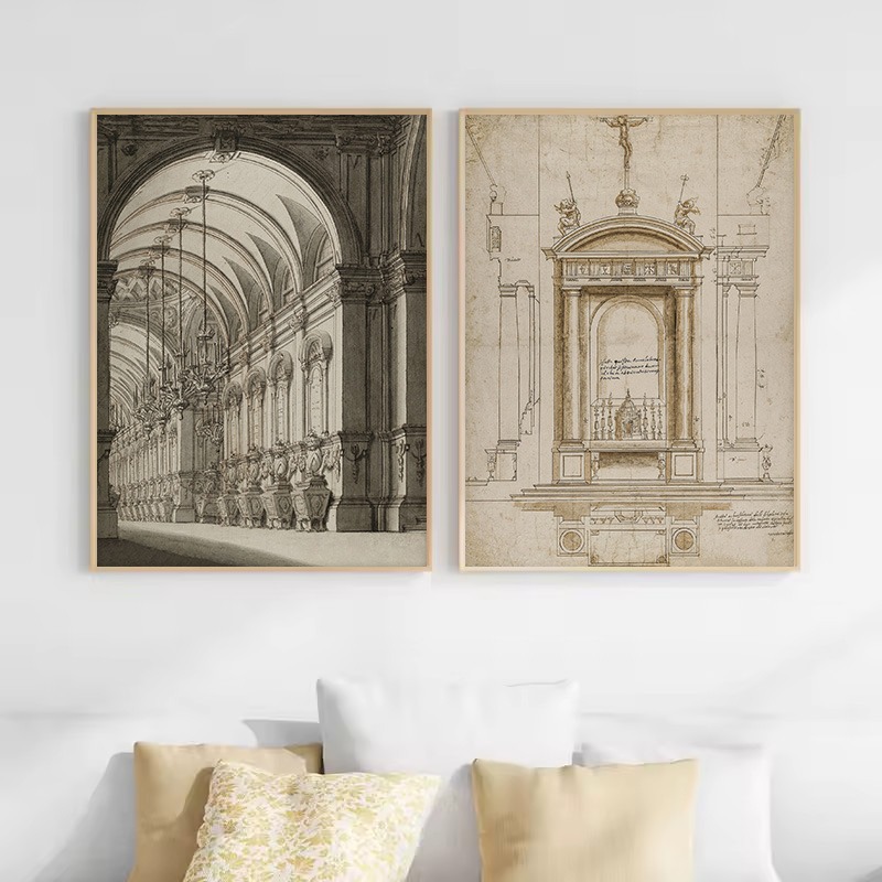 Винтажный эстетический постер  – обзор и цена Interior Design Drawing